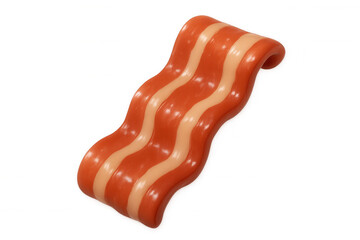 Delicious bacon slice 3d rendering with crispy texture, perfect for breakfast themes and food advertisements
