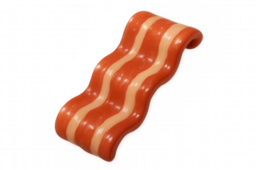 Delicious bacon slice 3d rendering with crispy texture, perfect for breakfast themes and food advertisements