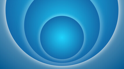 Abstract Blue Concentric Layers Circles Background Template