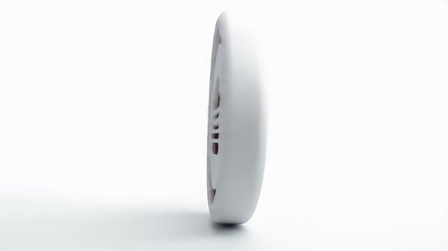 3D Render of a White and Red Oval Button.