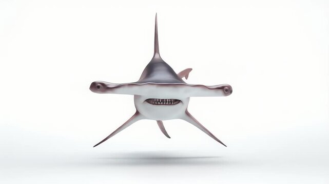 Hammerhead Shark Isolated on White Background, Studio Shot.