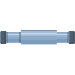 Simple Light Blue Industrial Pipe Fitting With Dark Gray Connectors Isolated On White Background