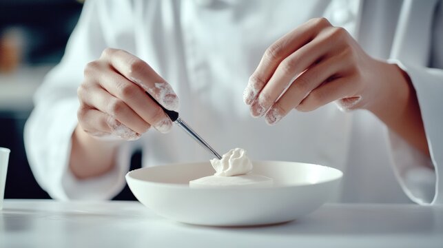 Expert food model maker skillfully creating culinary masterpieces in studio setting capturing delicate details with precision