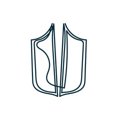 continuous line drawing shield icon doodle