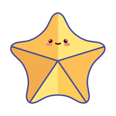 Cute Kawaii Christmas Star Vector