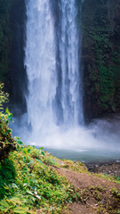 waterfall with aesthetic views in nature