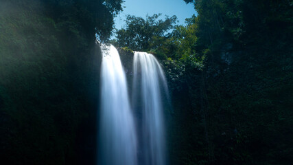 waterfall with aesthetic views in nature