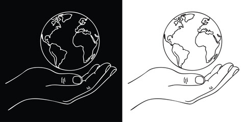 Protect Earth's Future concept showing a hand holding our world in a sustainable way