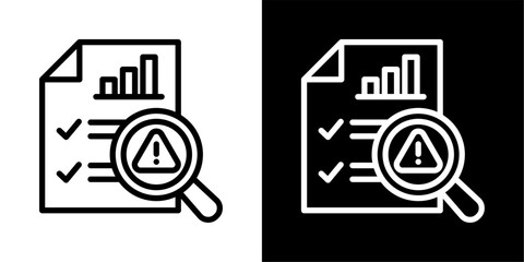 Risk Analysis Icon Of Line Black And White Style Vector Illustration 