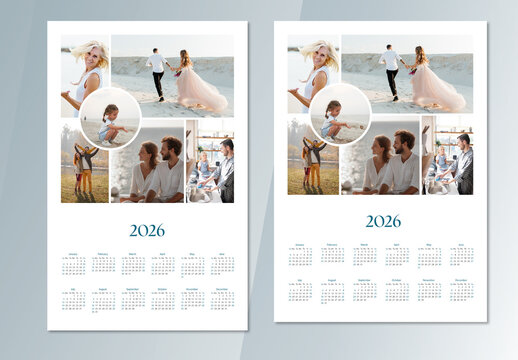 2026 Photo Collage Poster Calendar Template