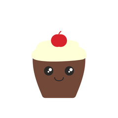 Cute Cupcake with Cherry