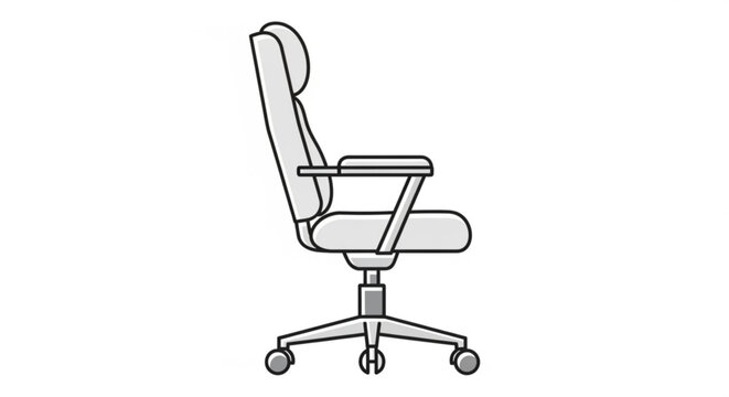 white office chair side view clip art preview