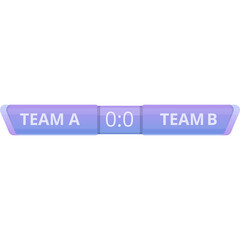 Sports Scoreboard Displaying Team A Versus Team B With Zero Score On A Transparent Background