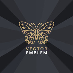 A sophisticated butterfly logo presented with a modern aesthetic, showcasing a clean design ideal for branding and contemporary art applications.
