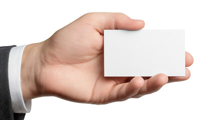 Hand offering business card Transparent background, PNG file