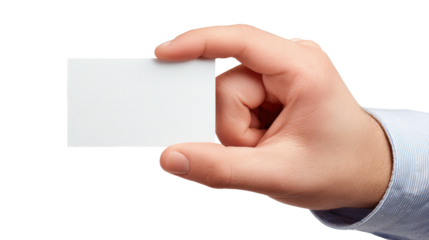 Hand offering business card Transparent background, PNG file