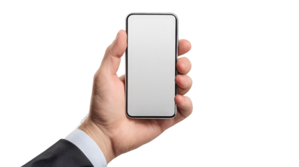 Hand showing video call on phone Transparent background, PNG file