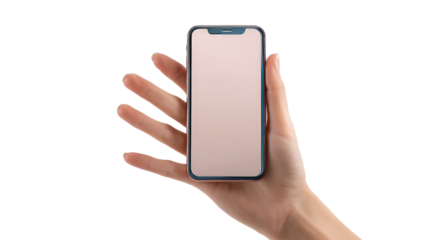 Hand showing video call on phone Transparent background, PNG file