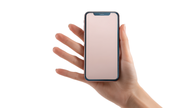 Hand showing video call on phone Transparent background, PNG file