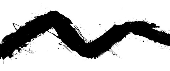 Vector abstract wavy ink brush stroke	