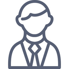 Stylized Icon of a Man in a Suit and Tie with a Diamond Shape on a Transparent Background Representing Professionalism and Business