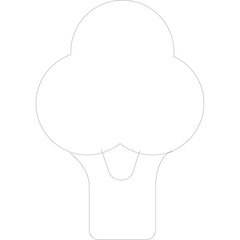 Stylized outline of a tree with dotted lines on a transparent background representing nature and growth