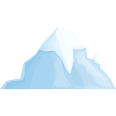 Stylized Snow Capped Mountain Peaks Under Clear Blue Sky Vector Graphic Illustration