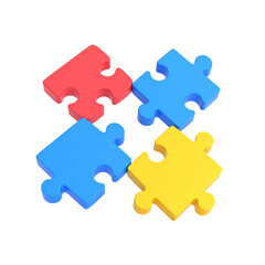 Obraz premium Colorful Puzzle Pieces on a Black Background