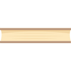 Light Brown Rectangular Book With Thin Brown Edge And Cream Colored Pages Isolated On Transparent Background