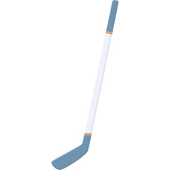 Light Blue Hockey Stick With Orange Accents On A White Background