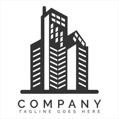 Obraz premium Tall buildings with windows architecture city