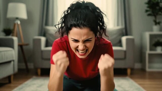 A short-tempered woman expressing emotional outburst, ego conflict, and intense anger issues representing mood imbalance and frustration - Generative AI