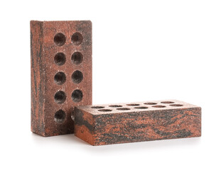 New bricks on white background