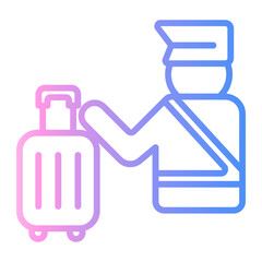 airport Line Gradient Icon