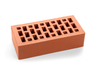 Naklejka premium New orange brick on white background