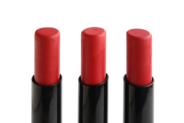 Obraz premium Red lipsticks on white background