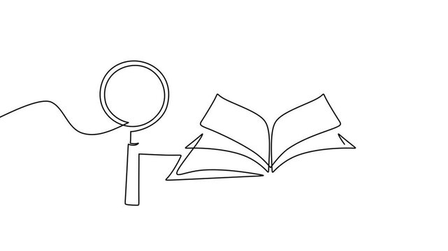 Magnifying Glass on Book Self Drawing Animation Investigation