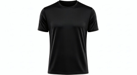 Plain Black Short Sleeve Performance T Shirt Mockup for Sports and Casual Wear