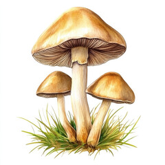 mushrooms on a white background