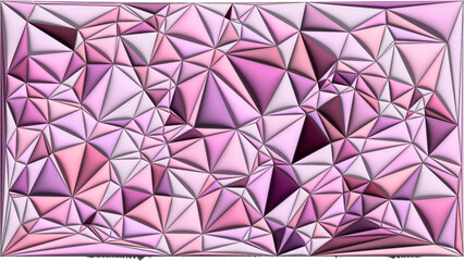 メタリックな光沢のあるピンクの三角形が連なる抽象背景 | Abstract Pink Polygon Background with Metallic Gloss