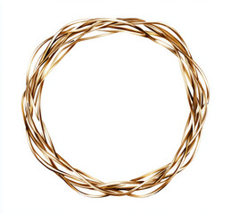 A simple line drawing of an elegant, thin circular frame made from intertwined golden and silver metallic wires
