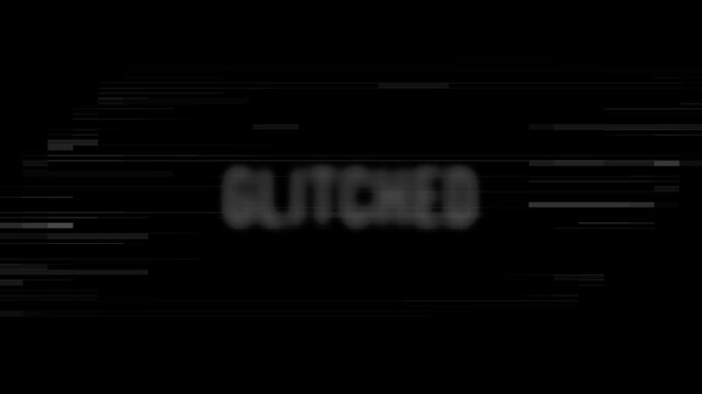 Glitched Text Animation, Futuristic Digital Error Effect Background