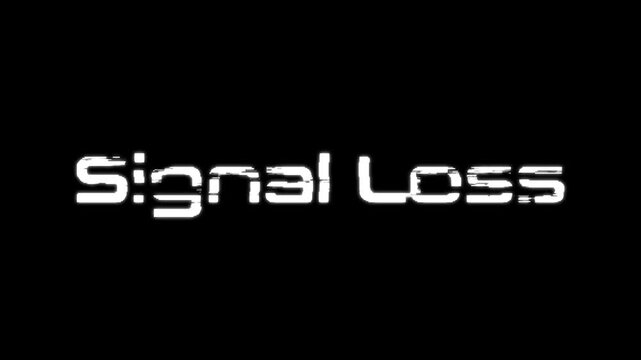Signal Loss Glitch Text Animation, Distorted Digital Noise Effect