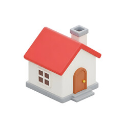 3d Render of a Cute Cartoon House on Black