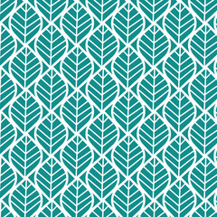Vector illustration of leaves seamless pattern. Floral organic background. Hand drawn leaf texture.