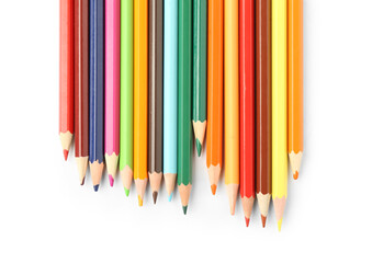 Set of colorful pencils on white background