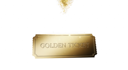 Golden bar with engraved text isolated on transparent background, shiny and reflective