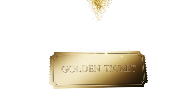 Golden bar with engraved text isolated on transparent background, shiny and reflective