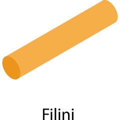 Orange Cylindrical Shape With Text Filini Below Isolated On Transparent Background Studio Shot