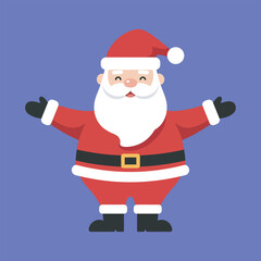 Cheerful cartoon Father Christmas with open arms for a holiday greeting